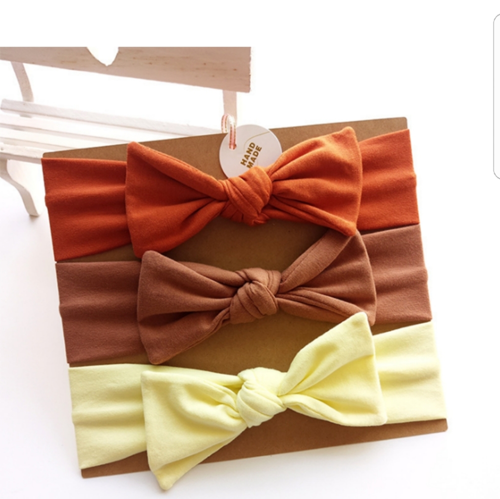 3pcs bowknot decor headband set for baby girl❤